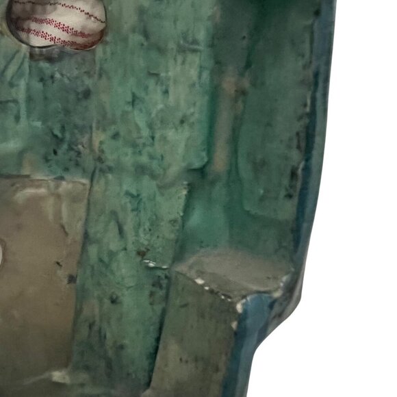 Vintage Mayan Turquoise & Abalone Mosaic Death Mask On‎ Black Stone Base - Picture 7 of 15